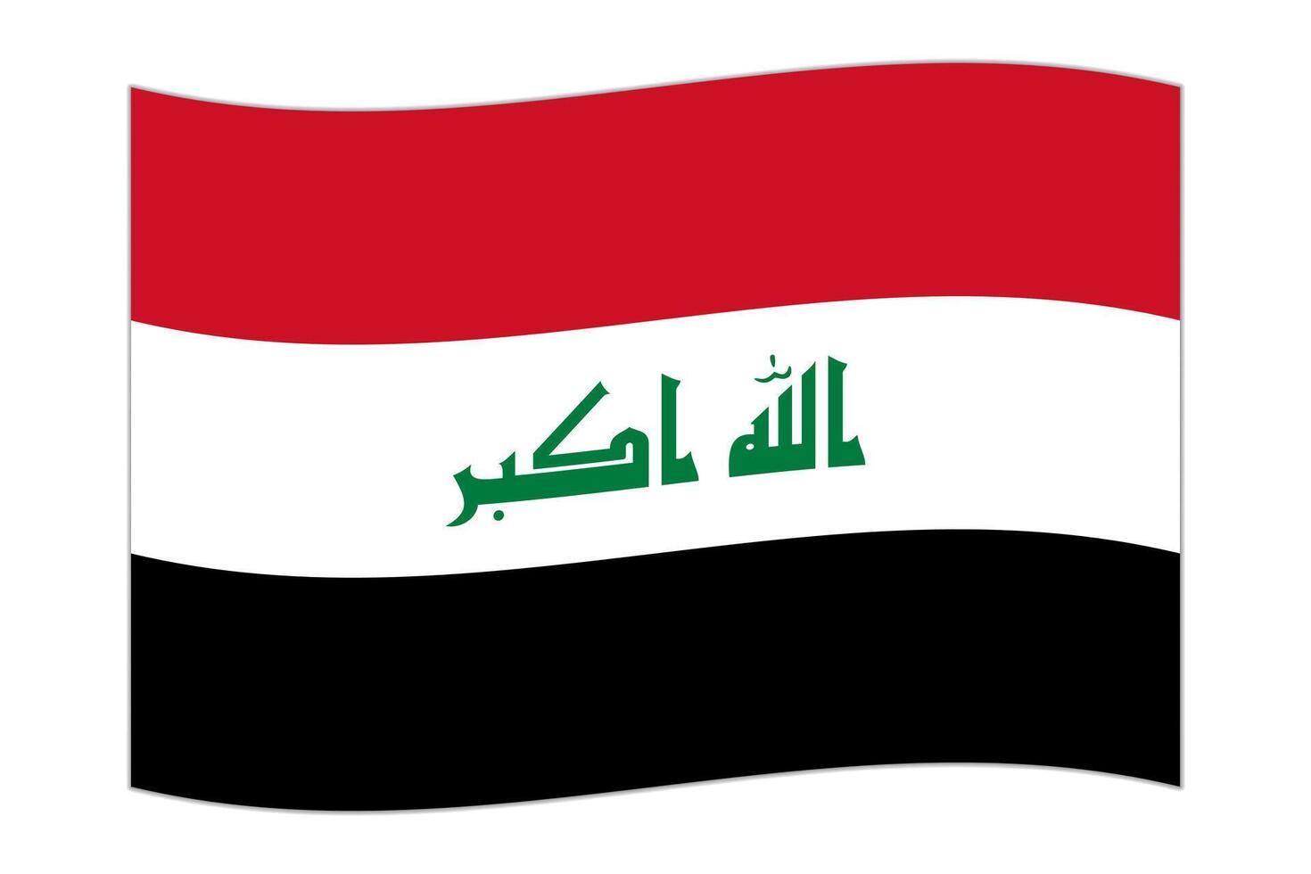 Waving flag of the country Iraq. Vector illustration.
