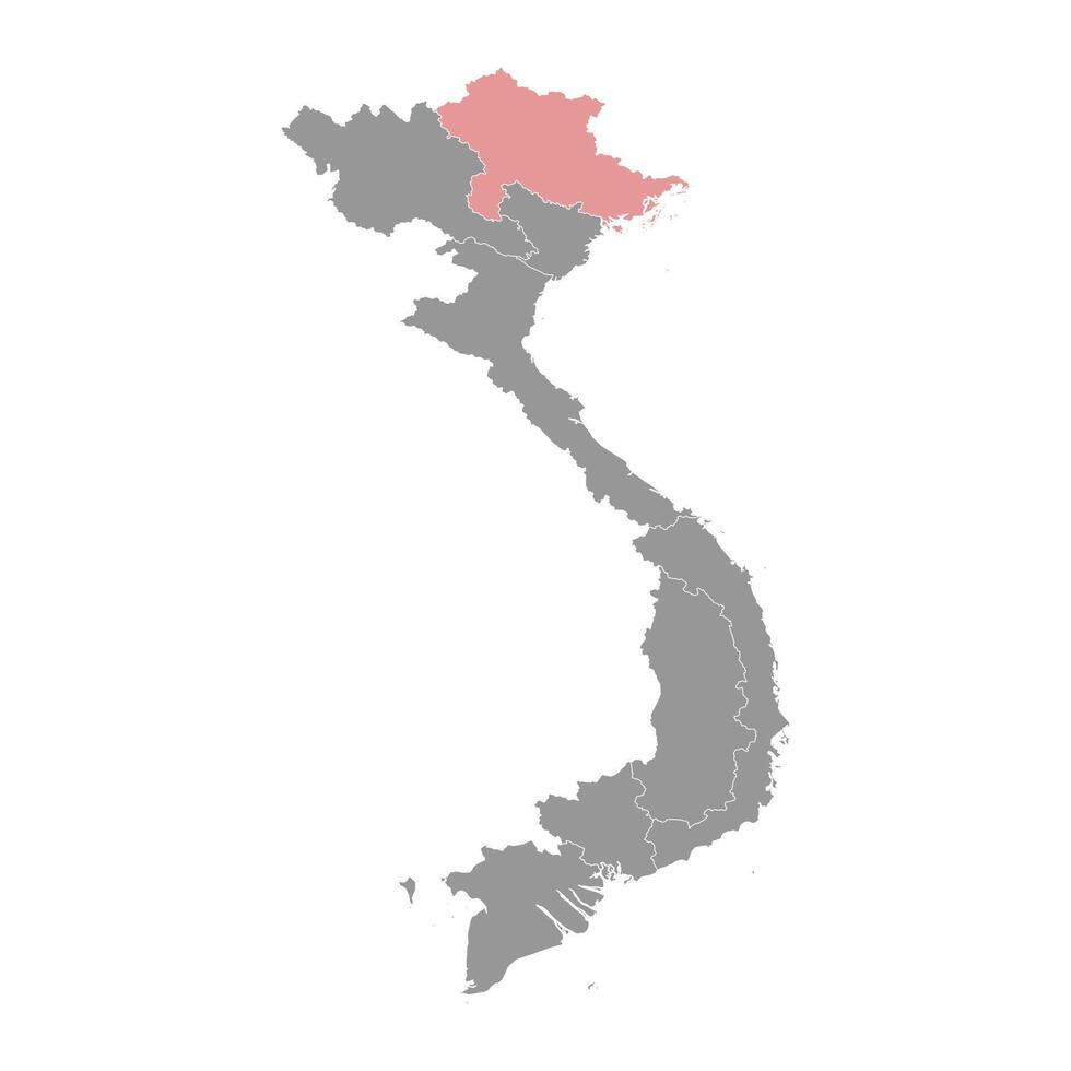 Northeast region map, administrative division of Vietnam. Vector illustration.