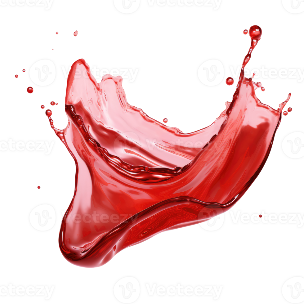 AI generated Red Liquid Paint Splash on Transparent Background png
