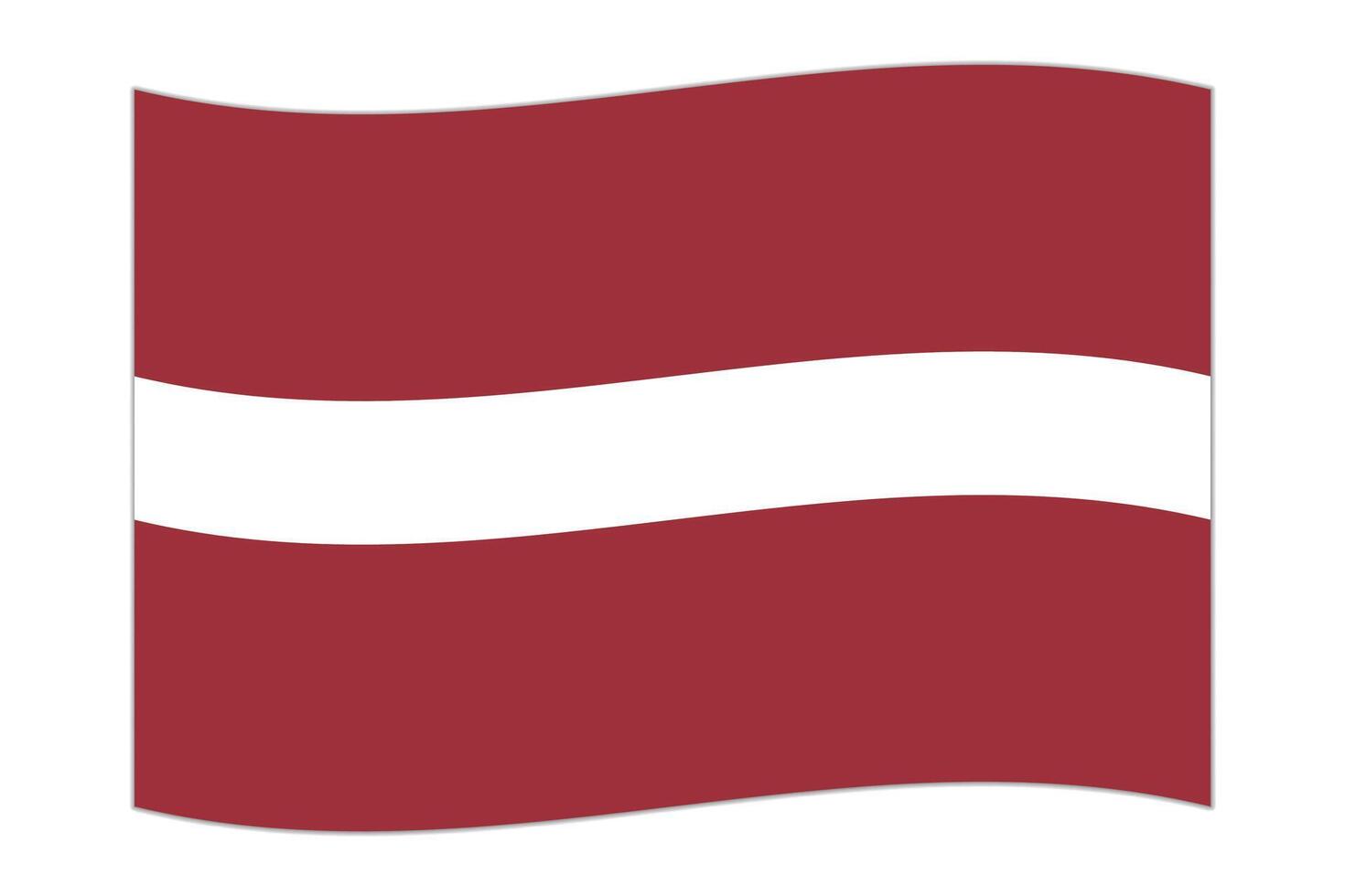 Waving flag of the country Latvia. Vector illustration.