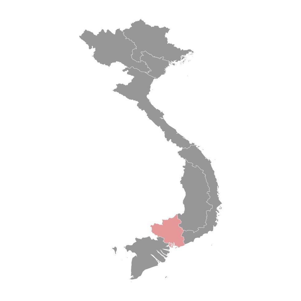 Southeast region map, administrative division of Vietnam. Vector illustration.