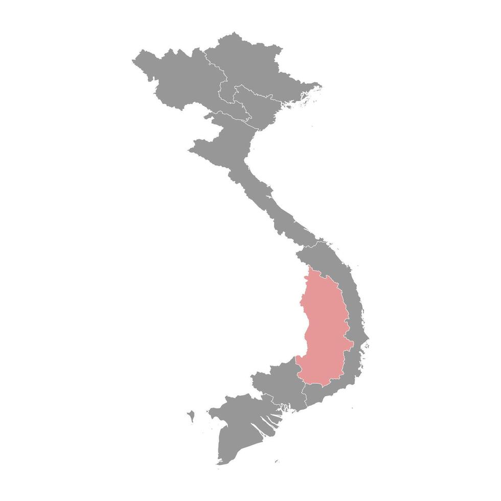 Central Highlands region map, administrative division of Vietnam. Vector illustration.