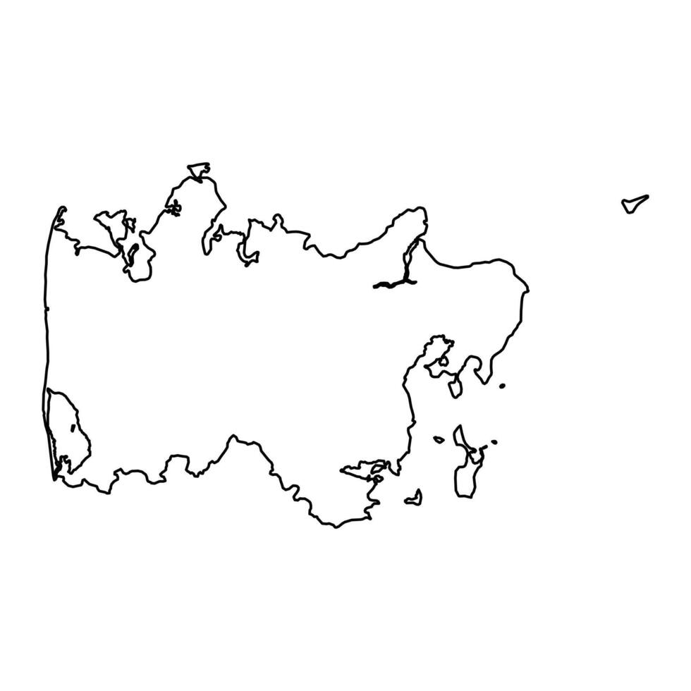 Central Denmark Region map, administrative division of Denmark. Vector illustration.