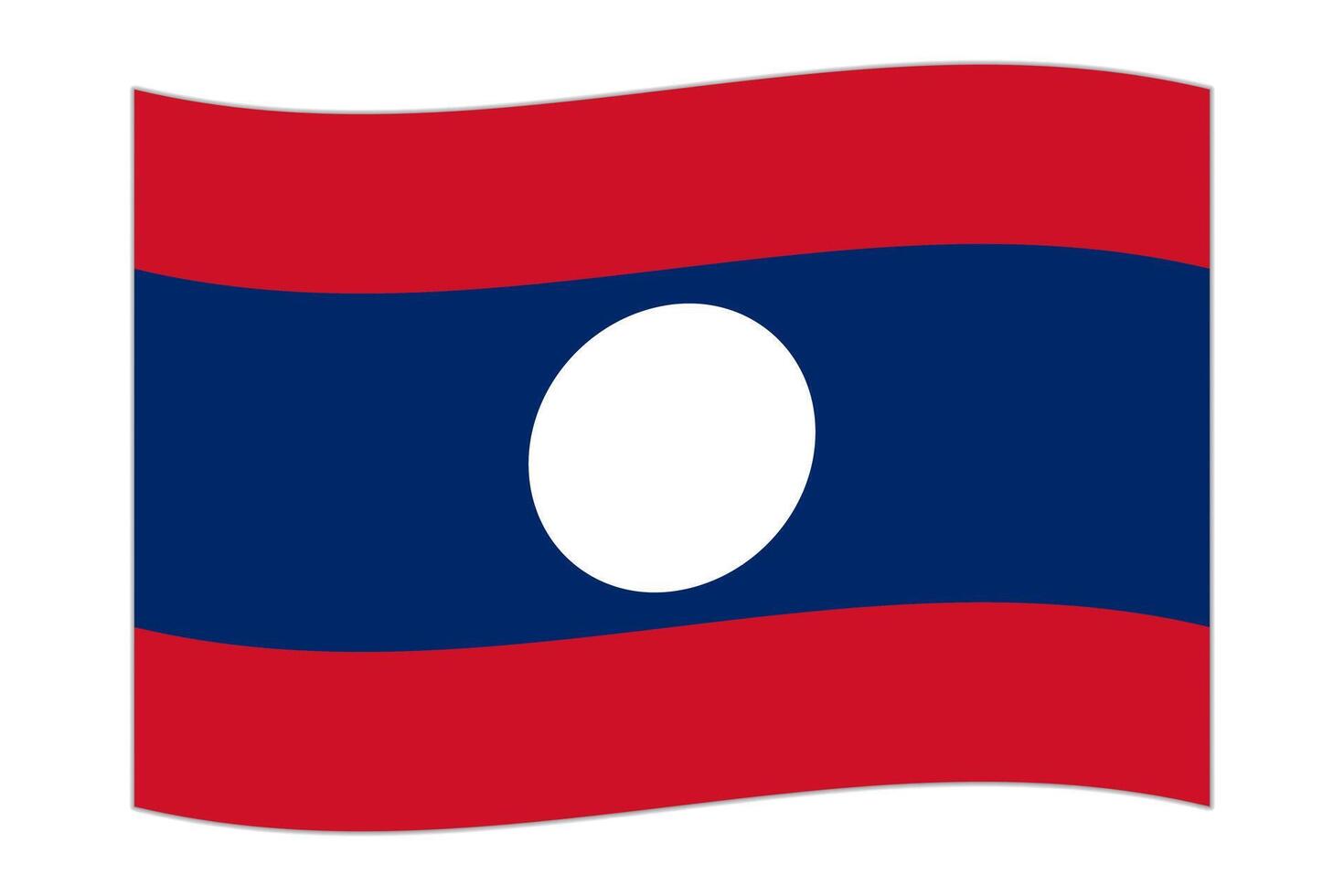 Waving flag of the country Laos. Vector illustration.