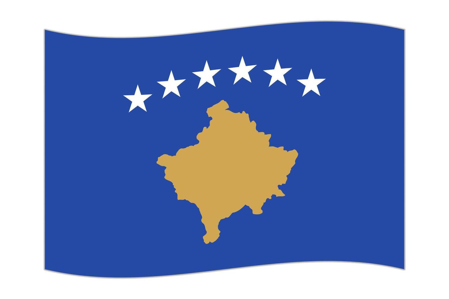 ondeando la bandera del país kosovo. ilustración vectorial vector