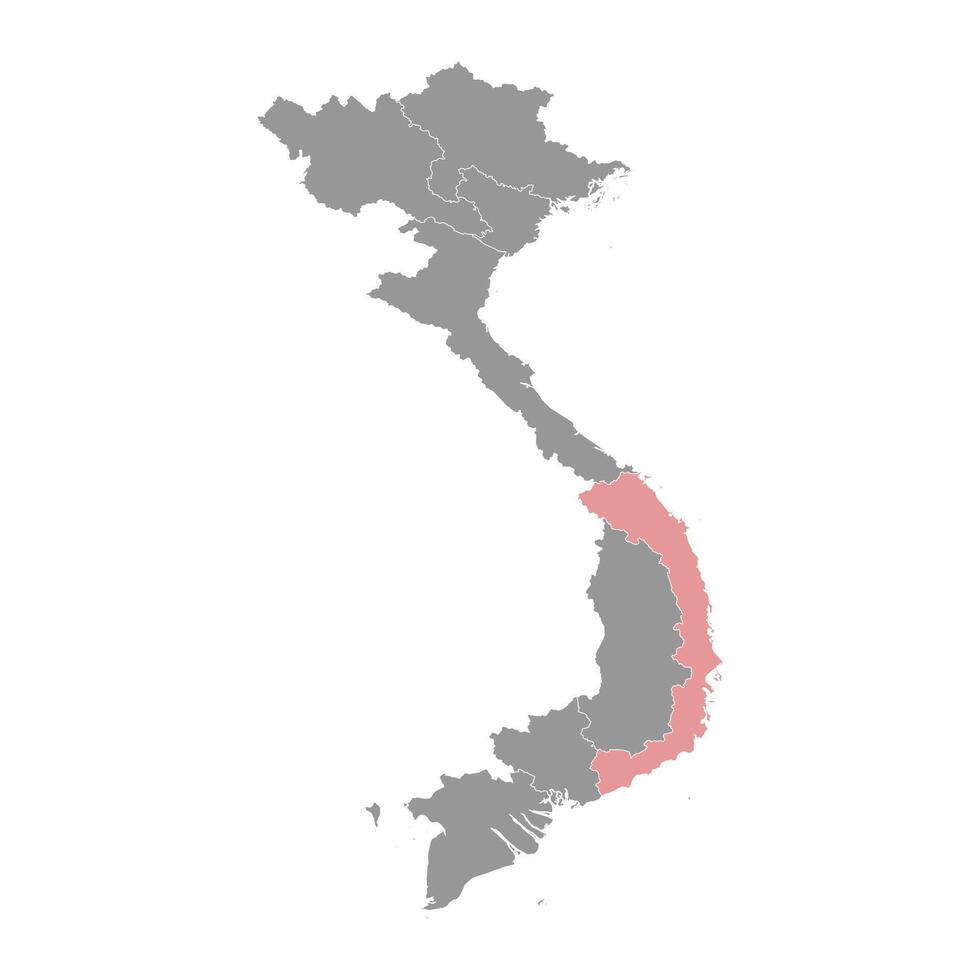 South Central Coast region map, administrative division of Vietnam. Vector illustration.