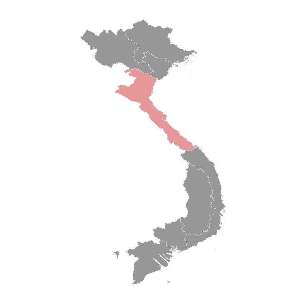 norte central costa región mapa, administrativo división de Vietnam. vector ilustración.