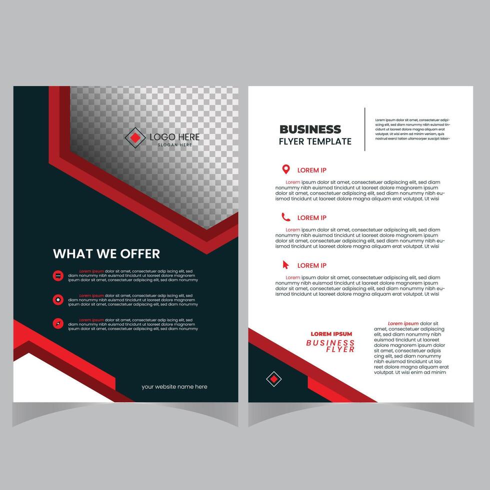 Vector A4 corporate business flyer template design in different color.