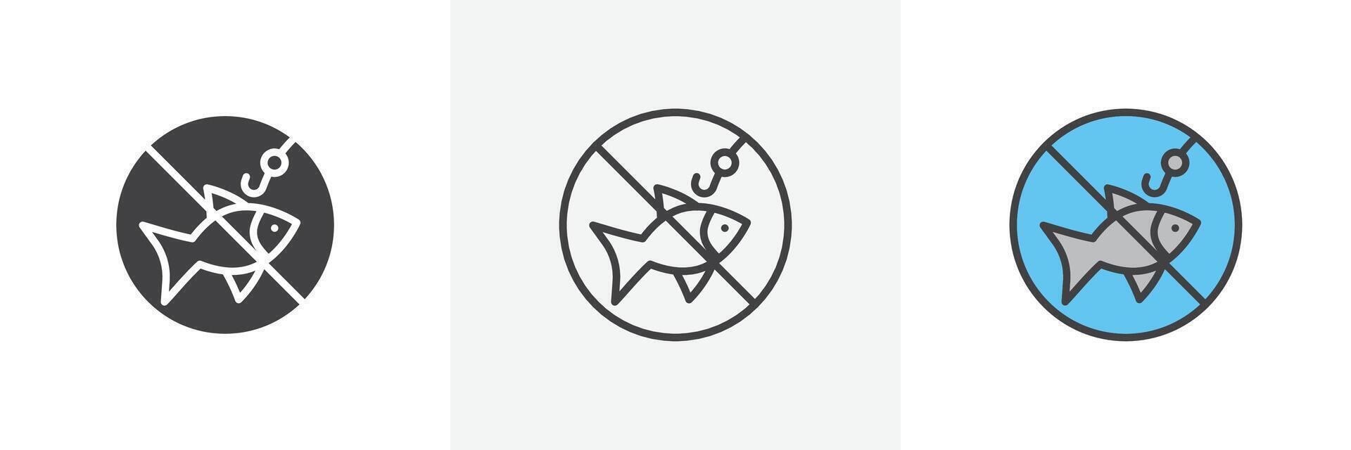 No fishing icon vector