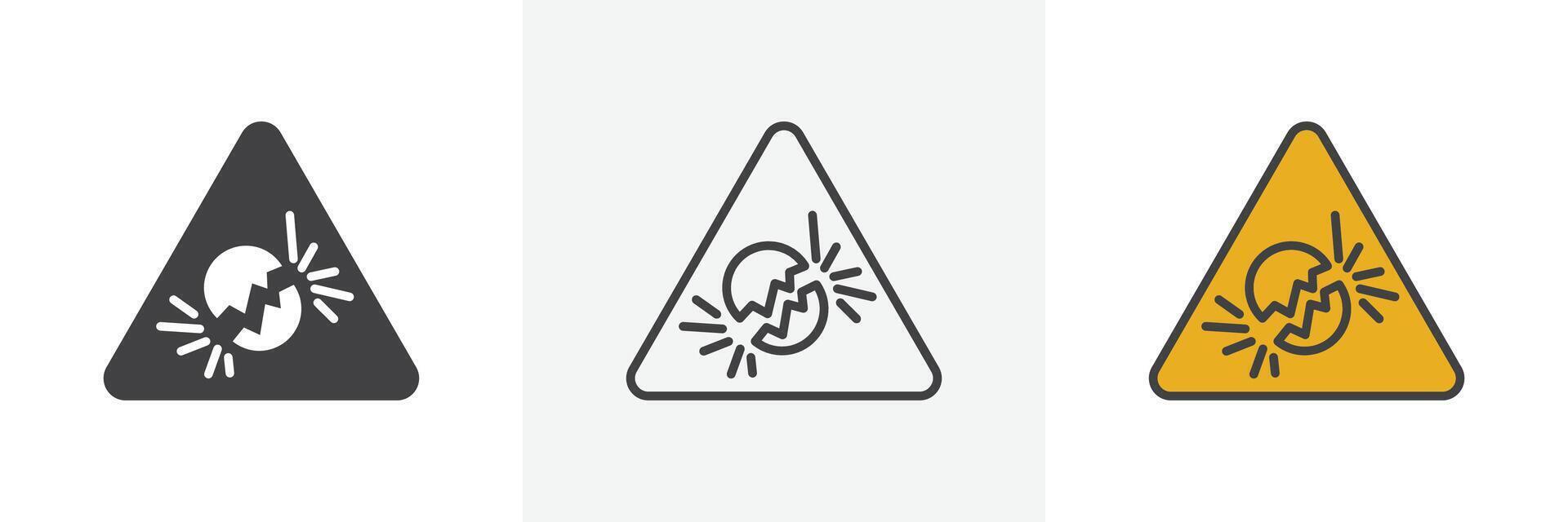 Explosive materials hazard sign vector