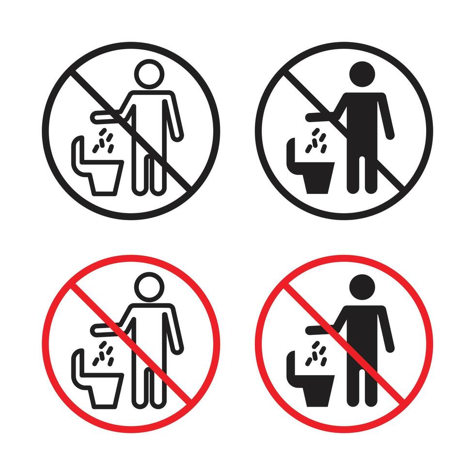 Do not litter in toilet sign vector