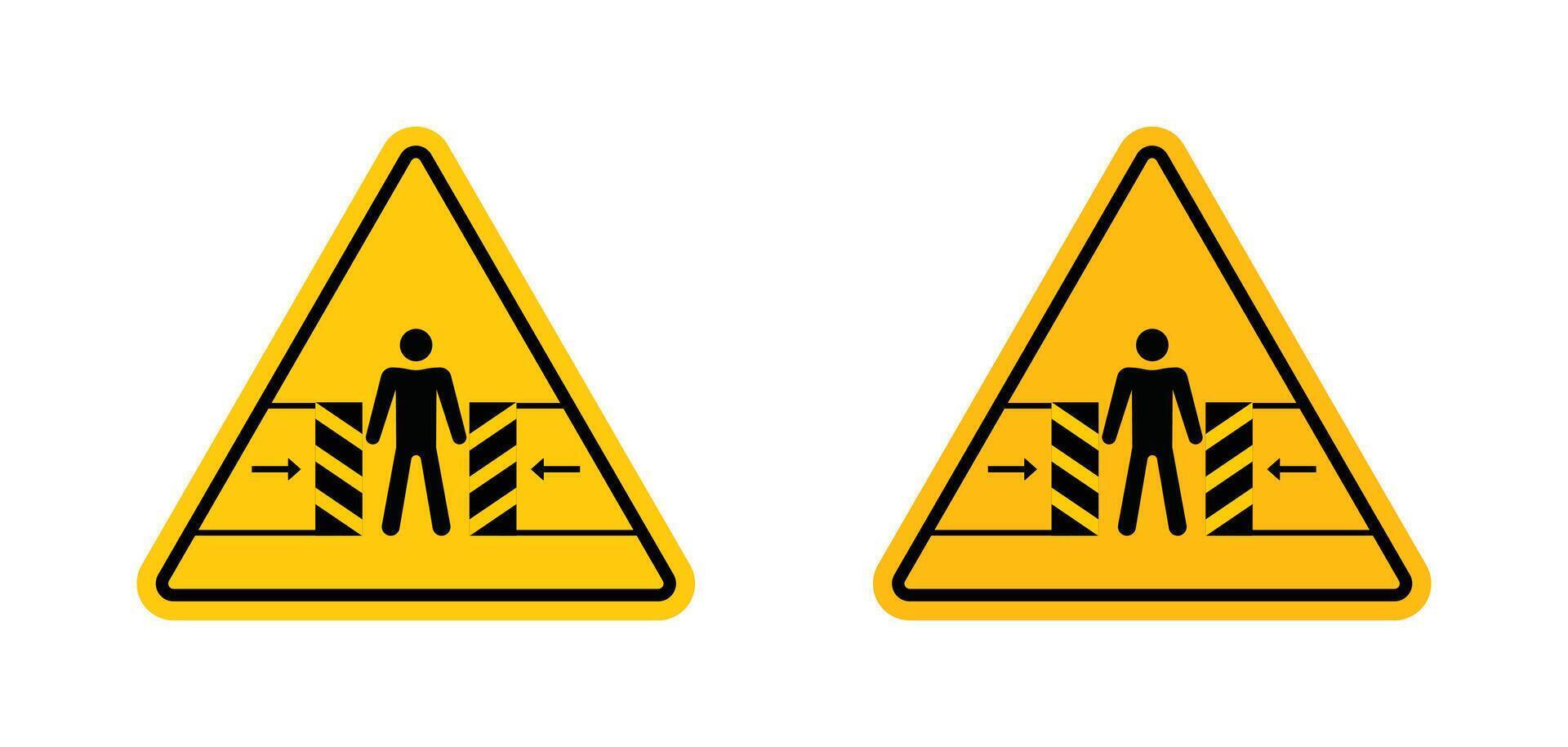 Risk of crushing warning sign vector