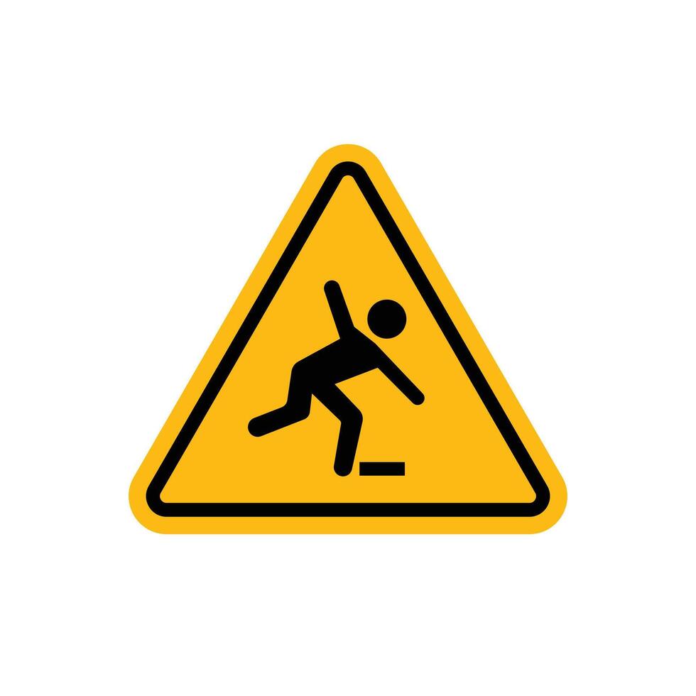 Tripping hazard warning sign vector