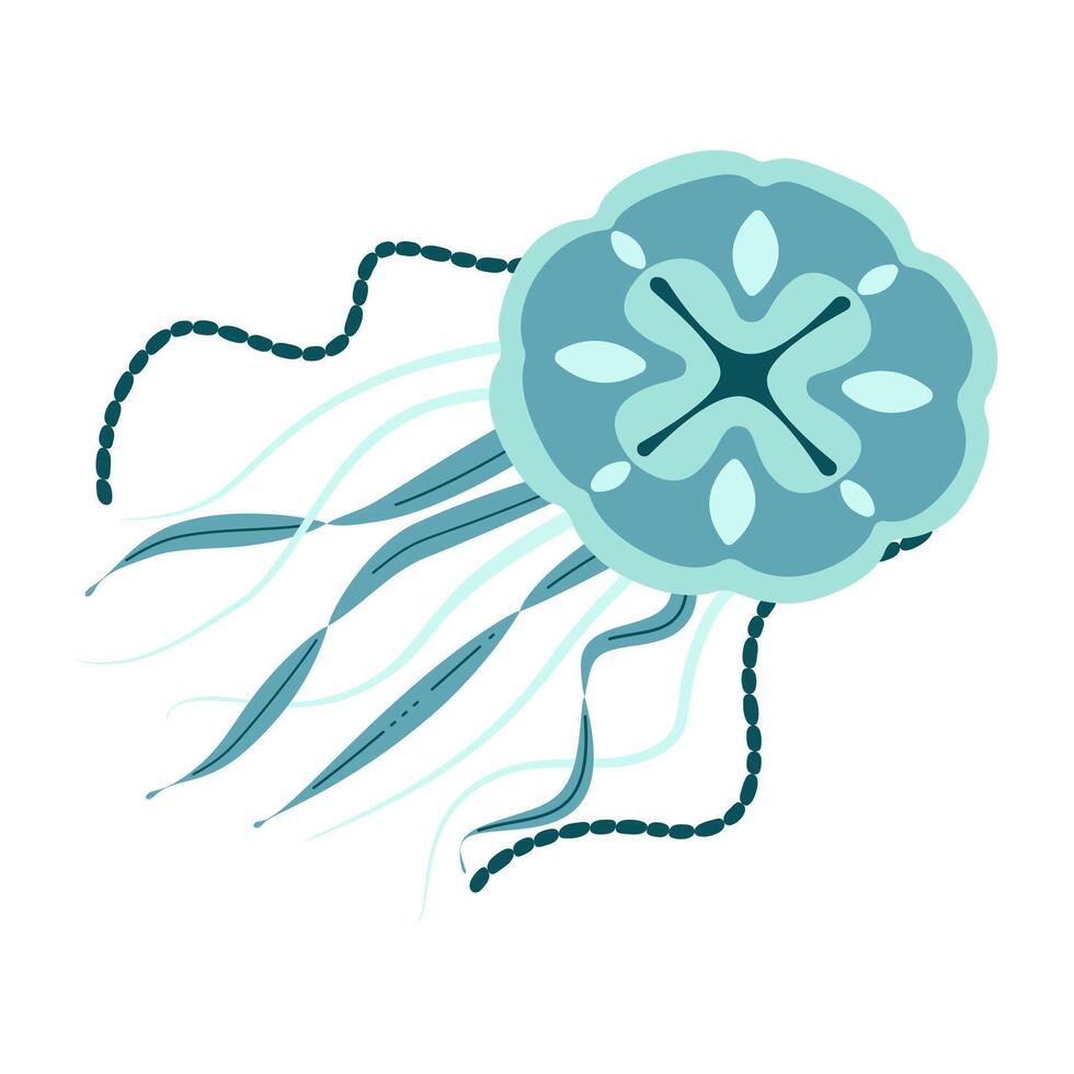 Cartoon jellyfish flat style. Medusa vector illustration. Modern flat illustration Jellyfish isolated on white background. Vector illustration