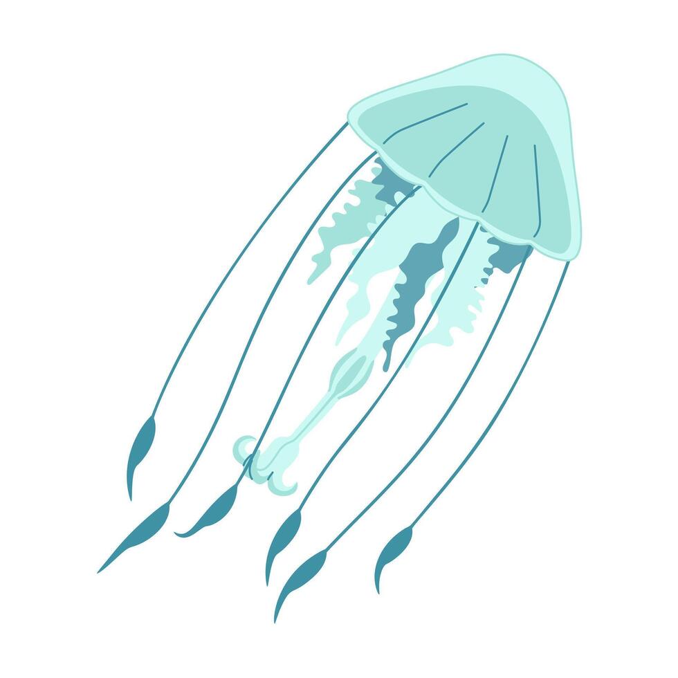 dibujos animados Medusa plano estilo. medusa vector ilustración. moderno plano ilustración Medusa aislado en blanco antecedentes. vector ilustración