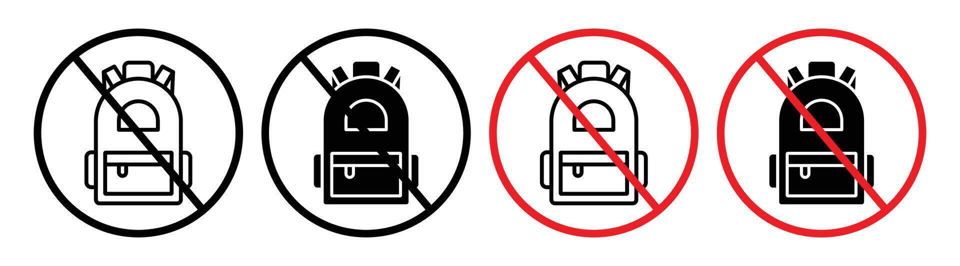 No mochilas permitido firmar vector