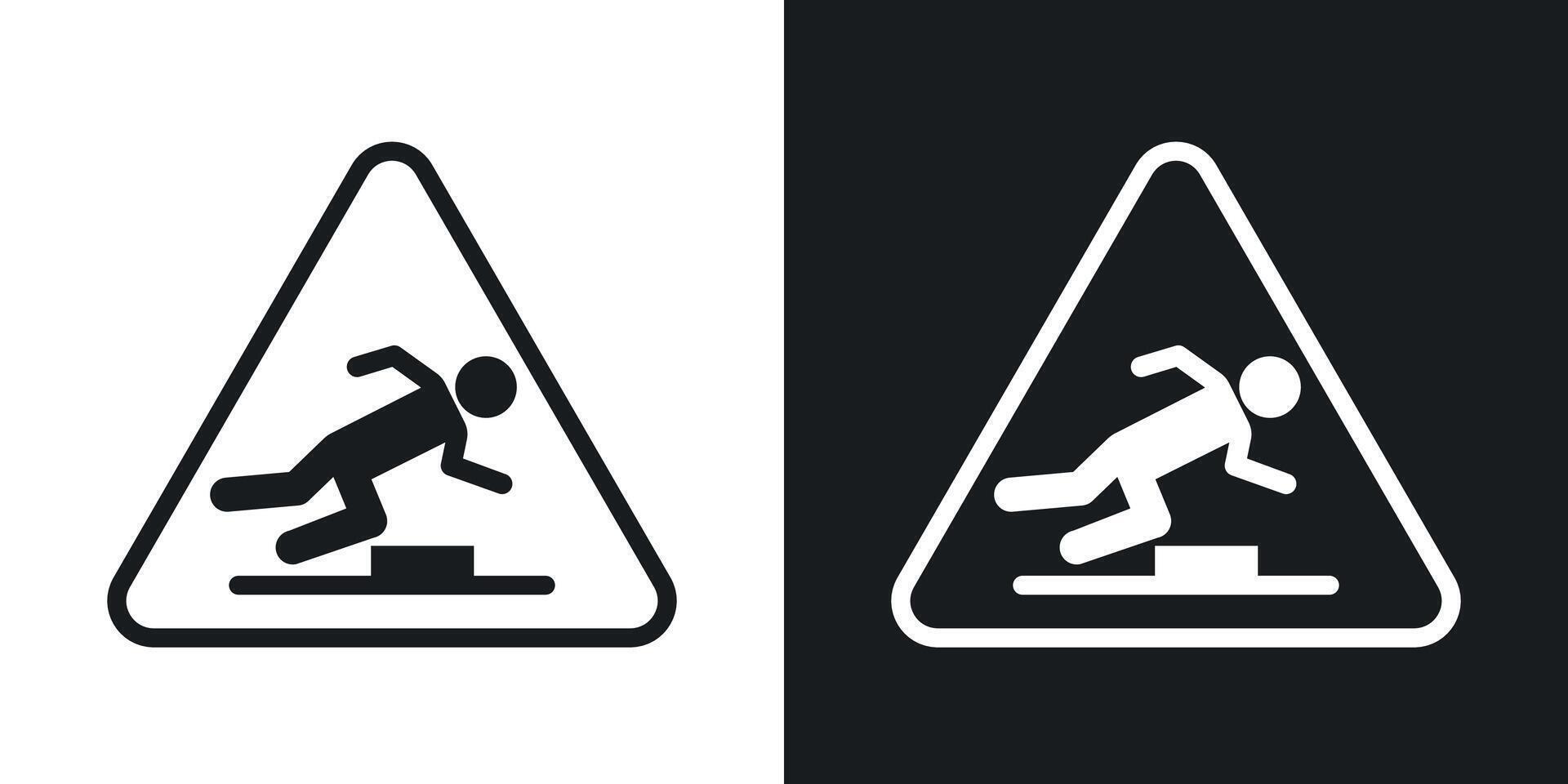 Tripping hazard warning sign vector