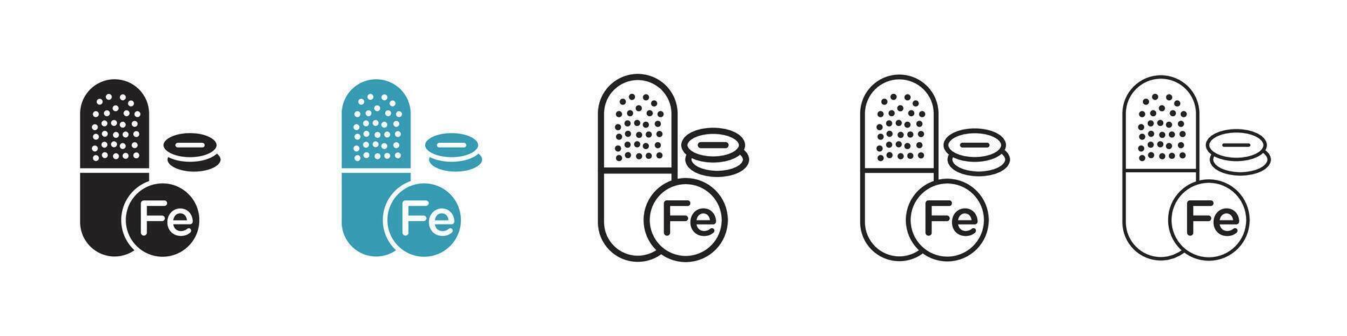 Iron capsule icon vector