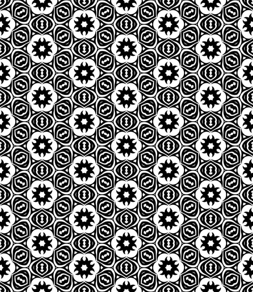 patrón abstracto sin costuras en blanco y negro. fondo y telón de fondo. diseño ornamental en escala de grises. vector