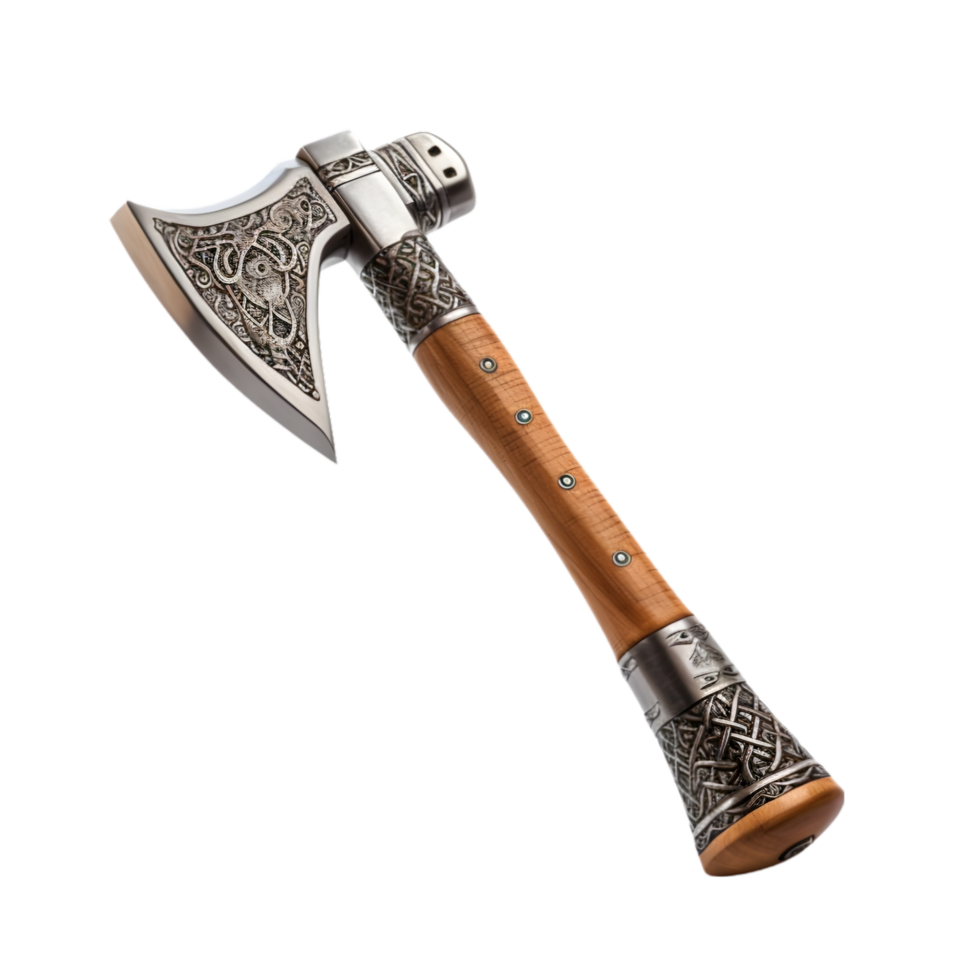 AI generated Vintage wooden axe on a PNG background with clipping path.