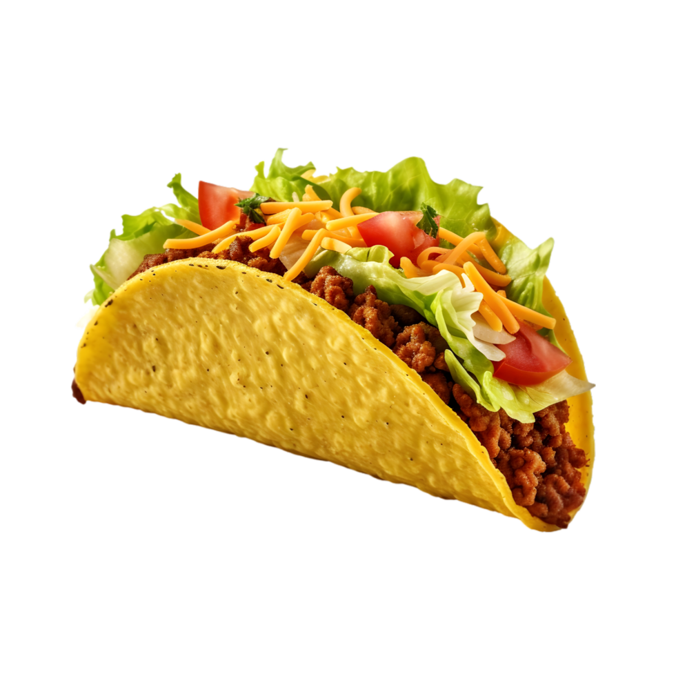 ai gegenereerd taco's met vlees en groenten Aan transparant achtergrond png