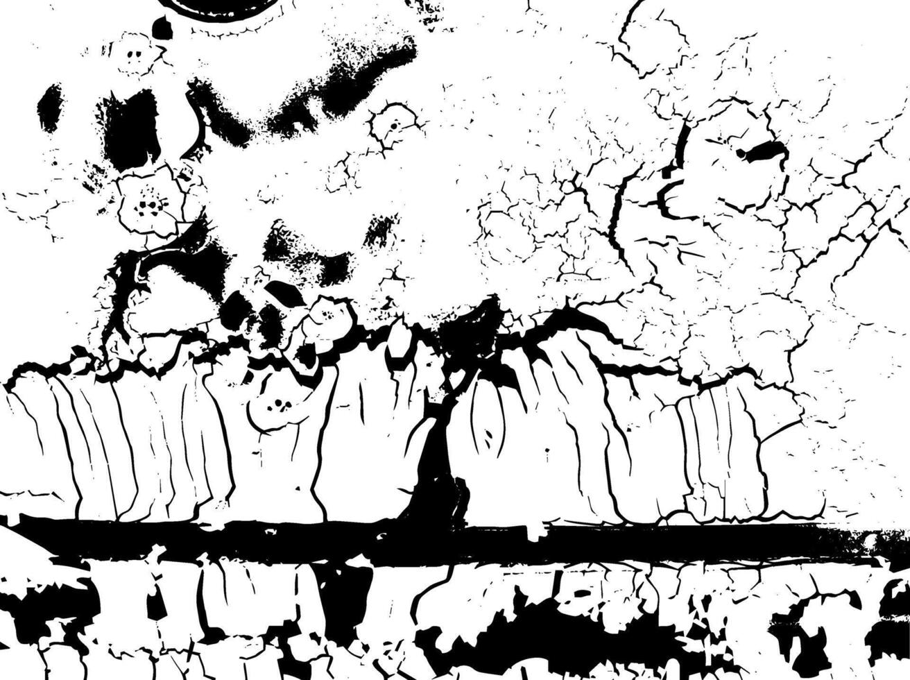 Rustic cracked vector texture with many cracks and scratches. Abstract background. Broken and damaged surface.