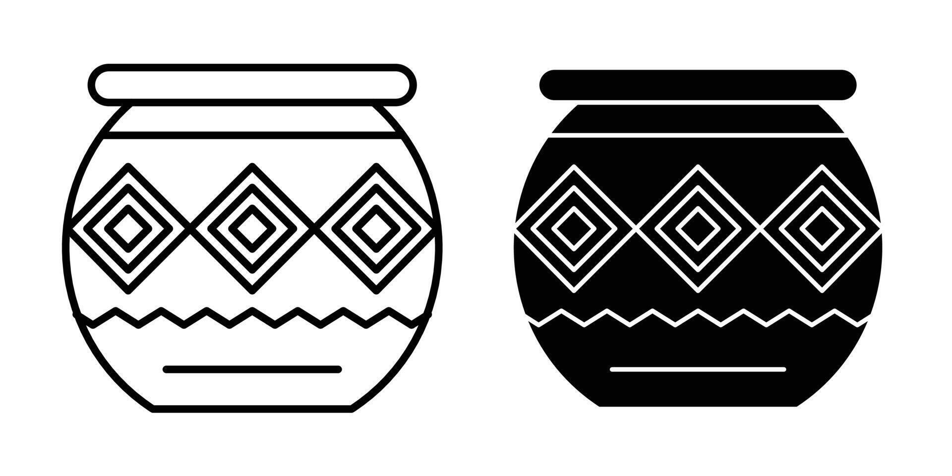 Indian pot icon vector