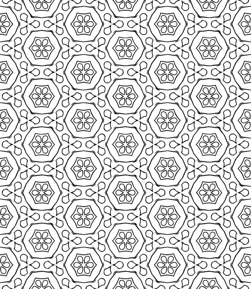 Black and white seamless abstract pattern. Background and backdrop. Grayscale ornamental design. vector