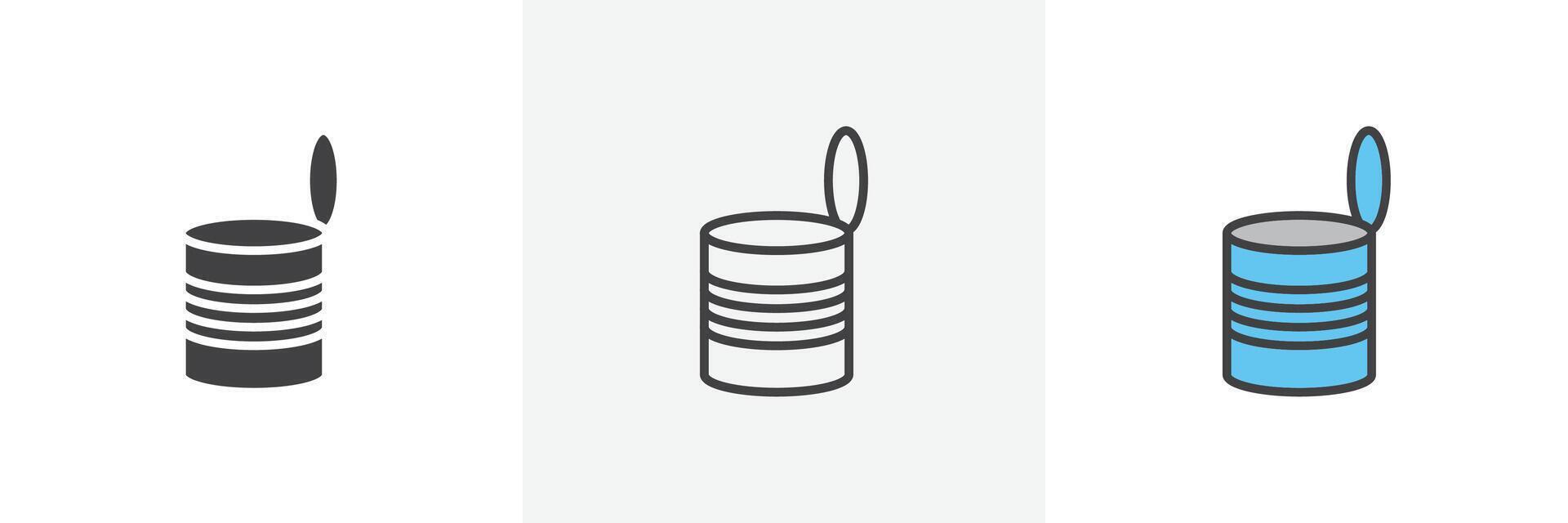 Open tin can icon vector