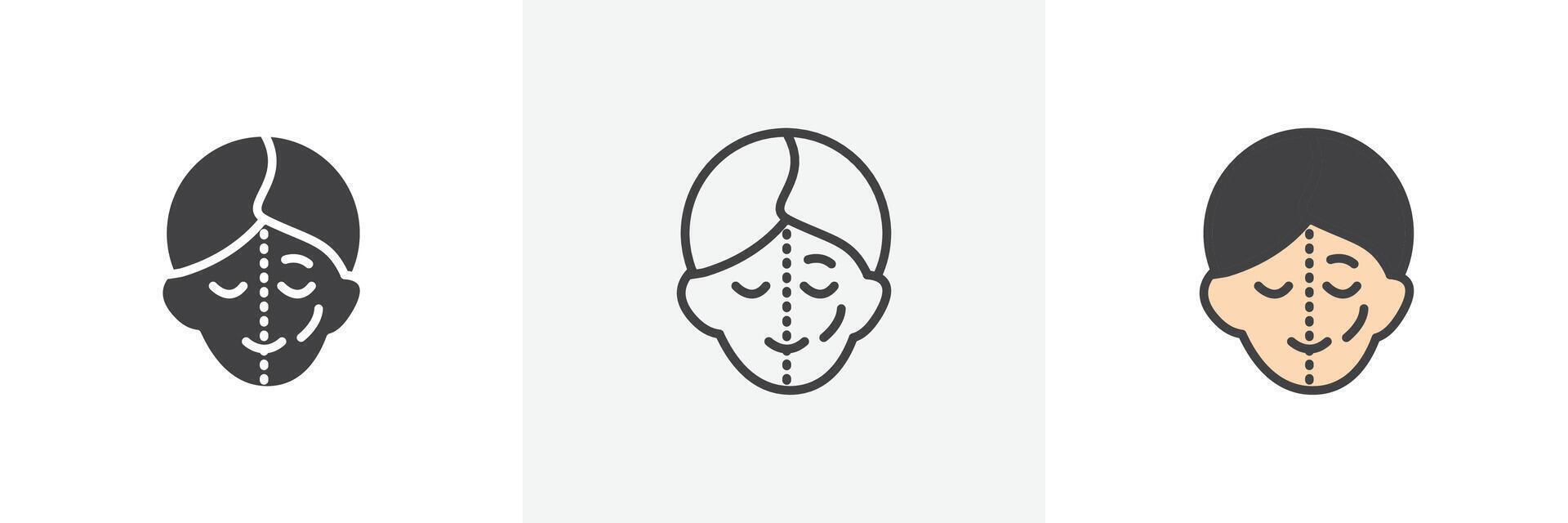 Facelifting procedure icon vector