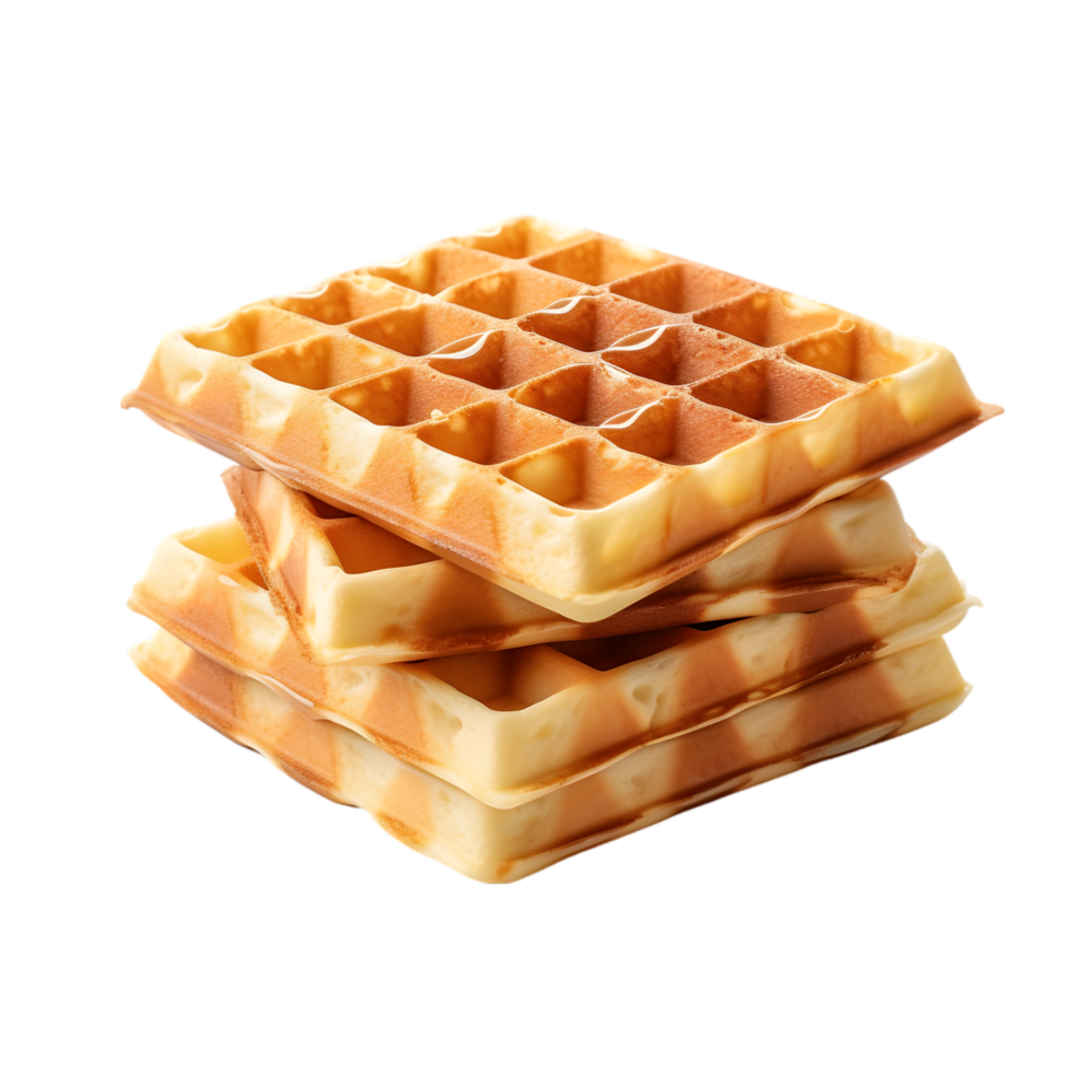 ai generiert Stapel von Belgier Waffeln auf transparent Hintergrund png