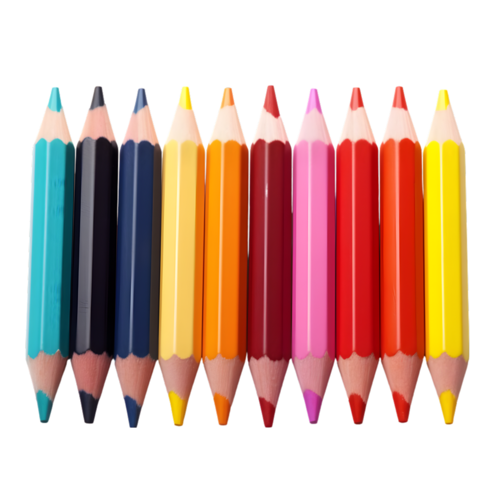 AI generated Colored pencils isolated on png background