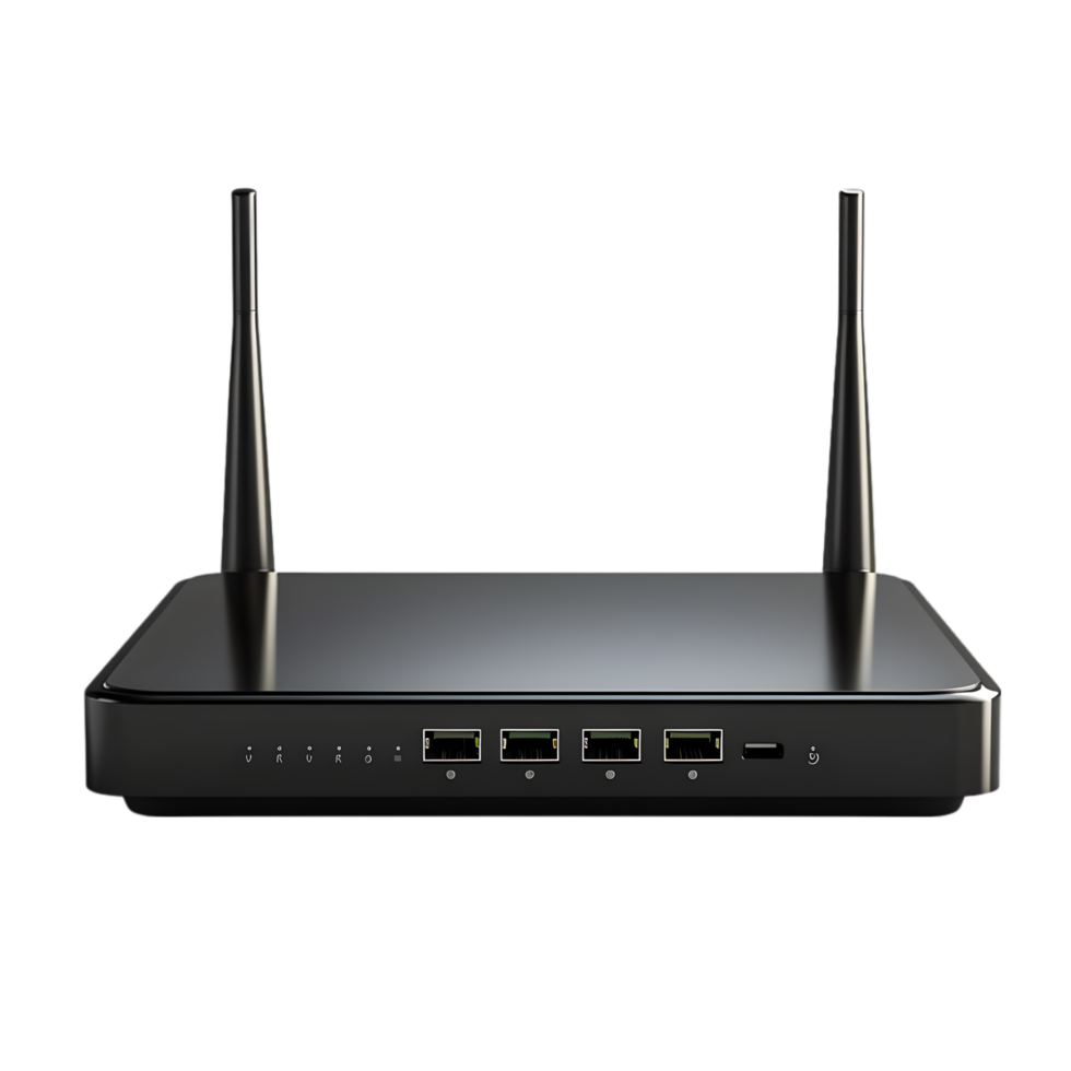 AI generated Wireless router on a PNG background. 3d rendering.