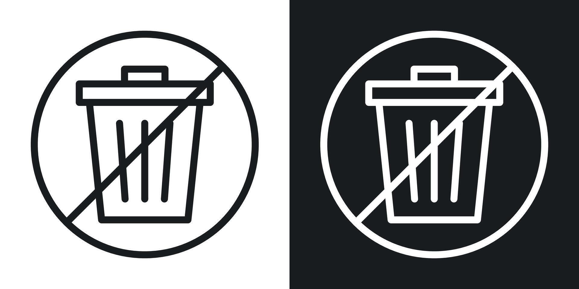 No trash icon vector