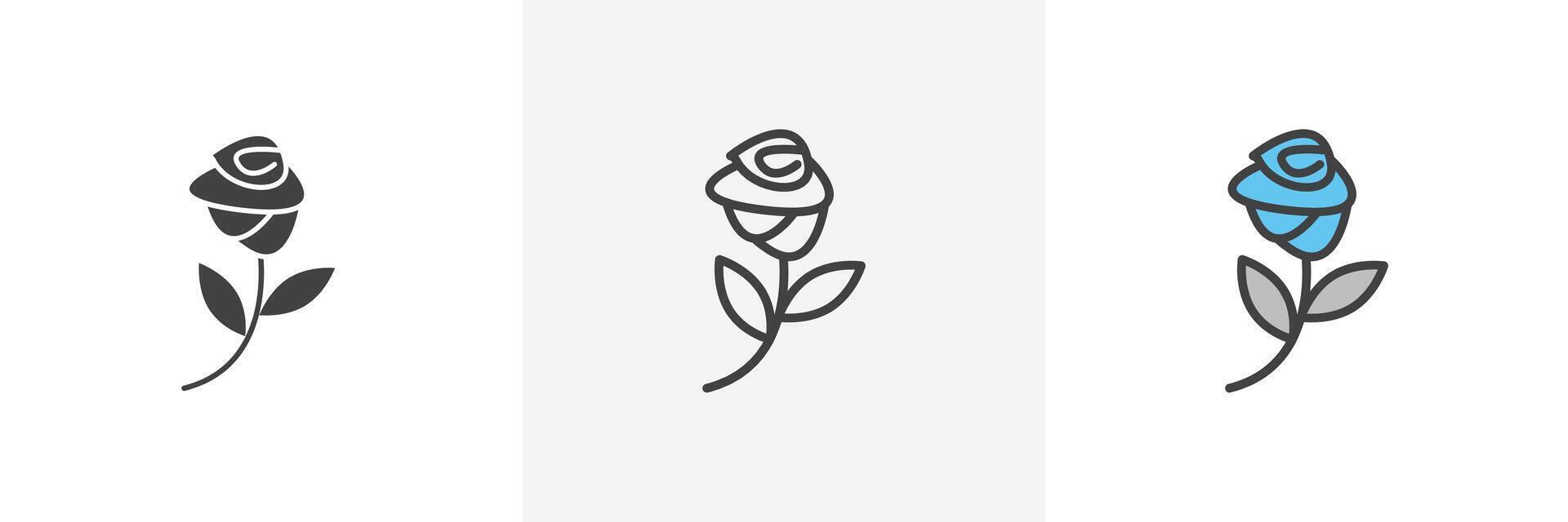 Rose flower icon vector