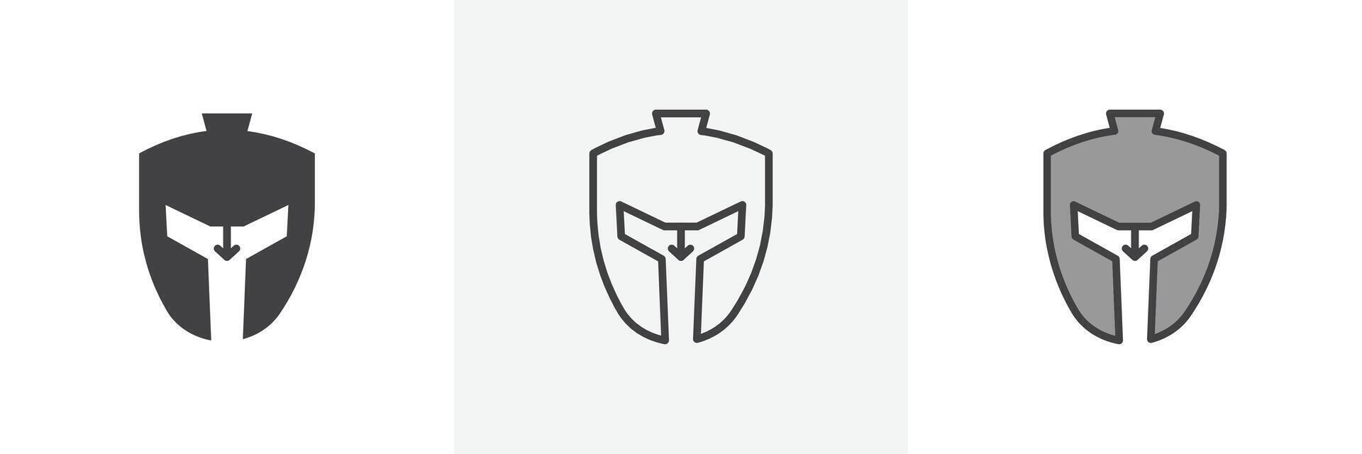 guerrero máscara icono vector