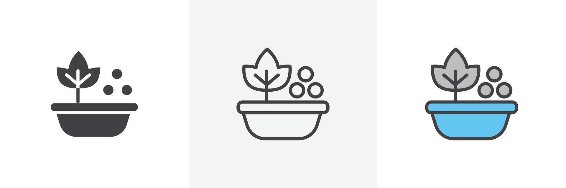 Berry shrubs and vines icon vector