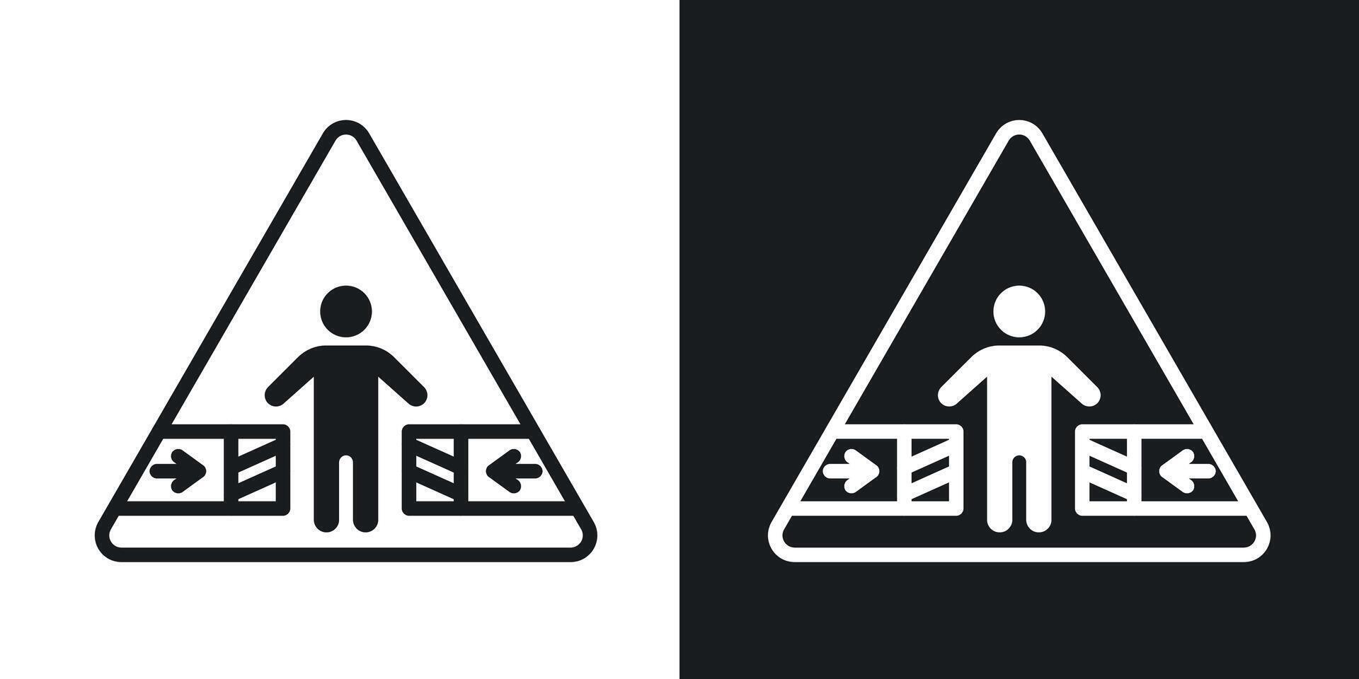 Risk of crushing warning sign vector