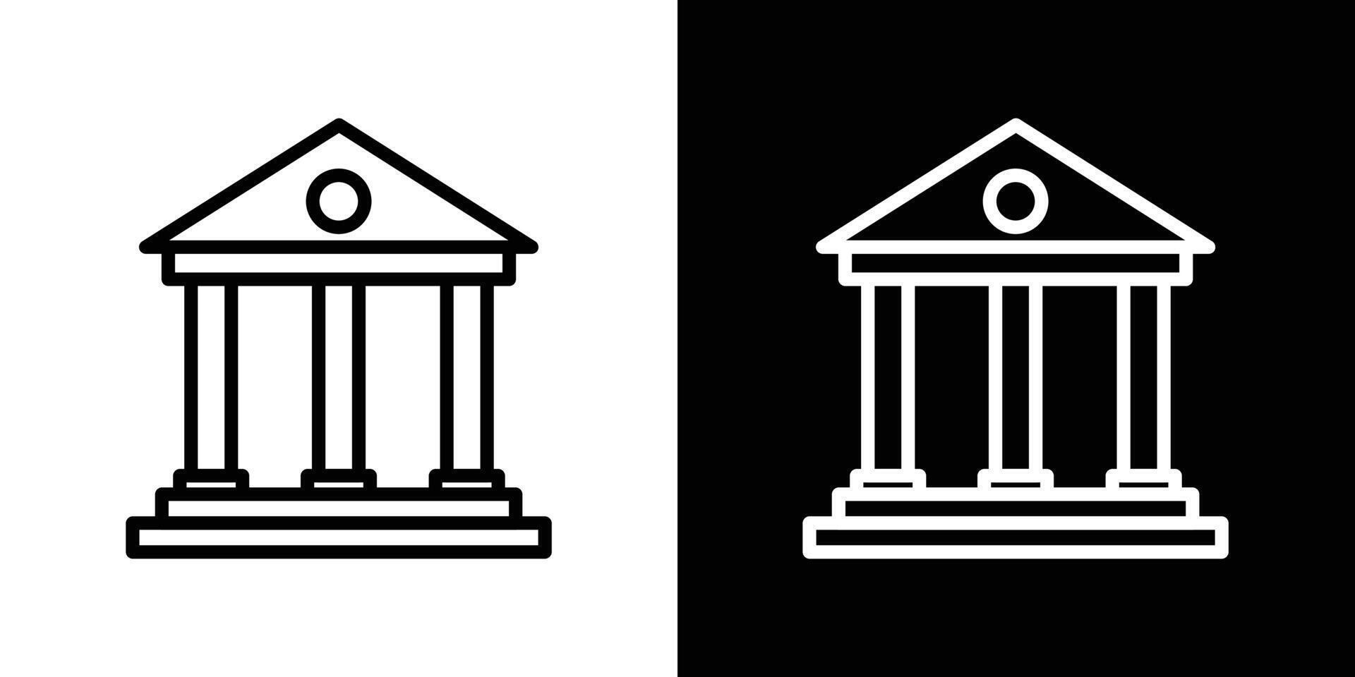 Bank building icon vector