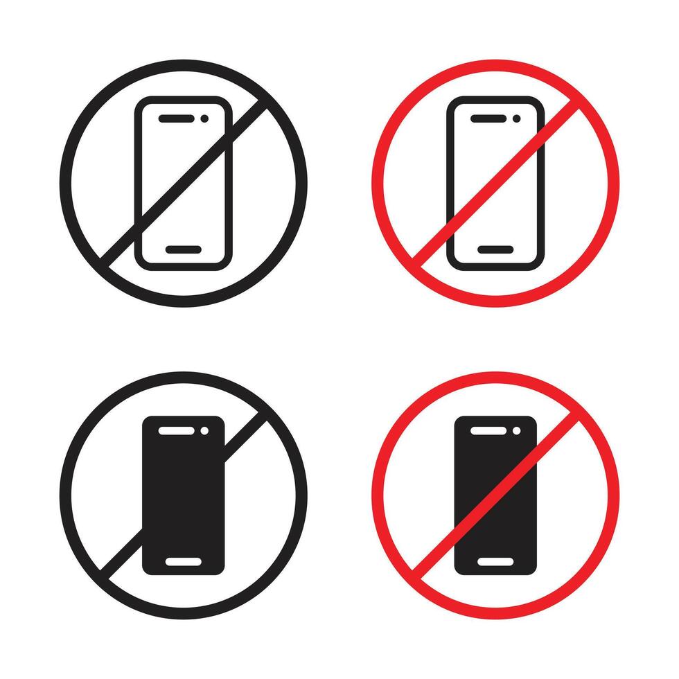 No cell phone sign vector