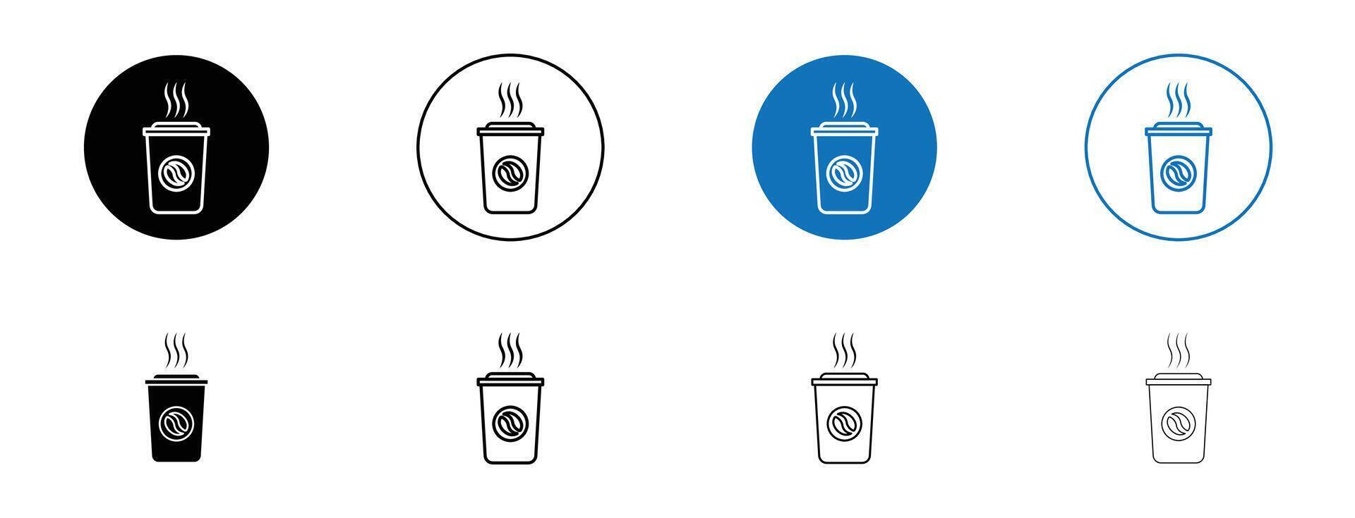 Hot coffee cup icon vector