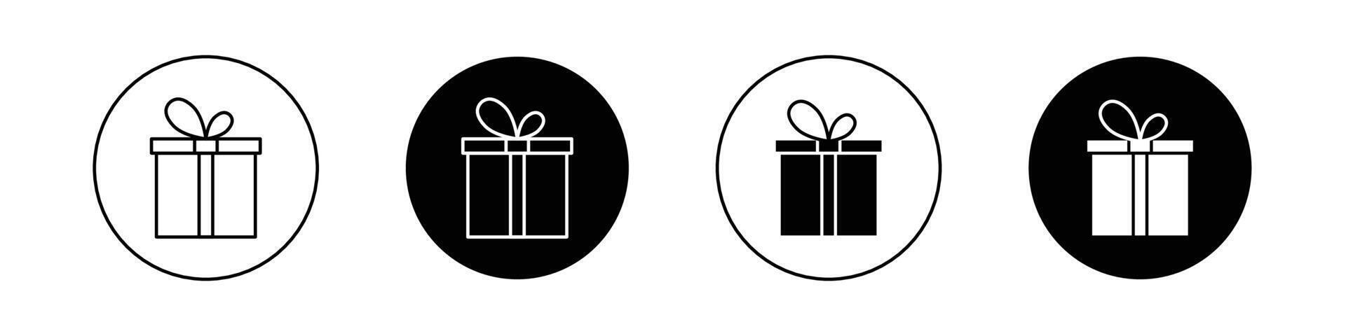 Gift box with ribbon icon vector