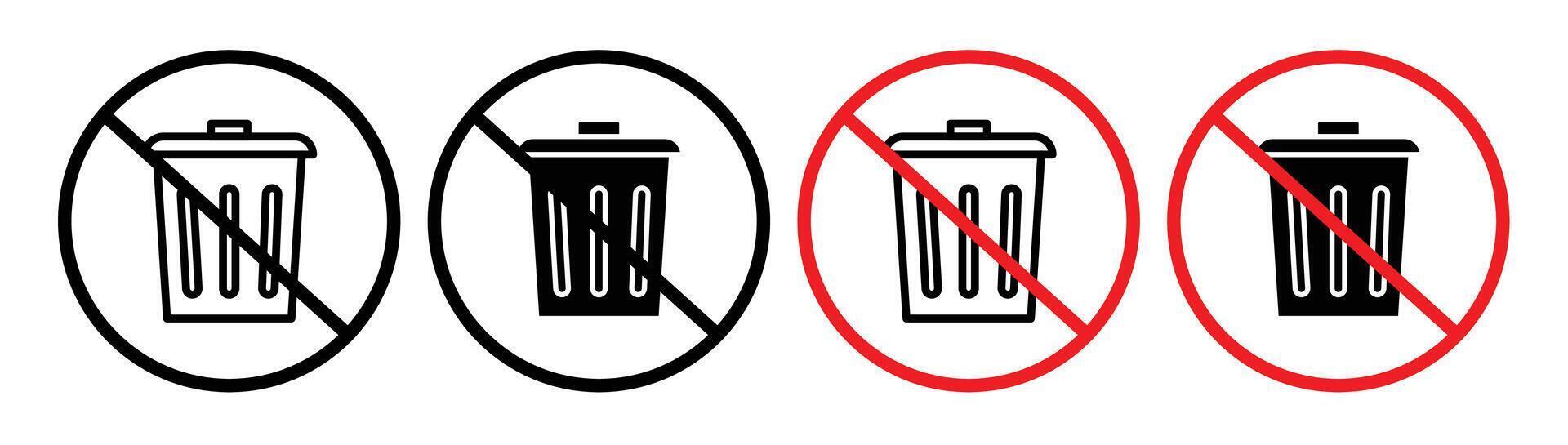 No trash icon vector