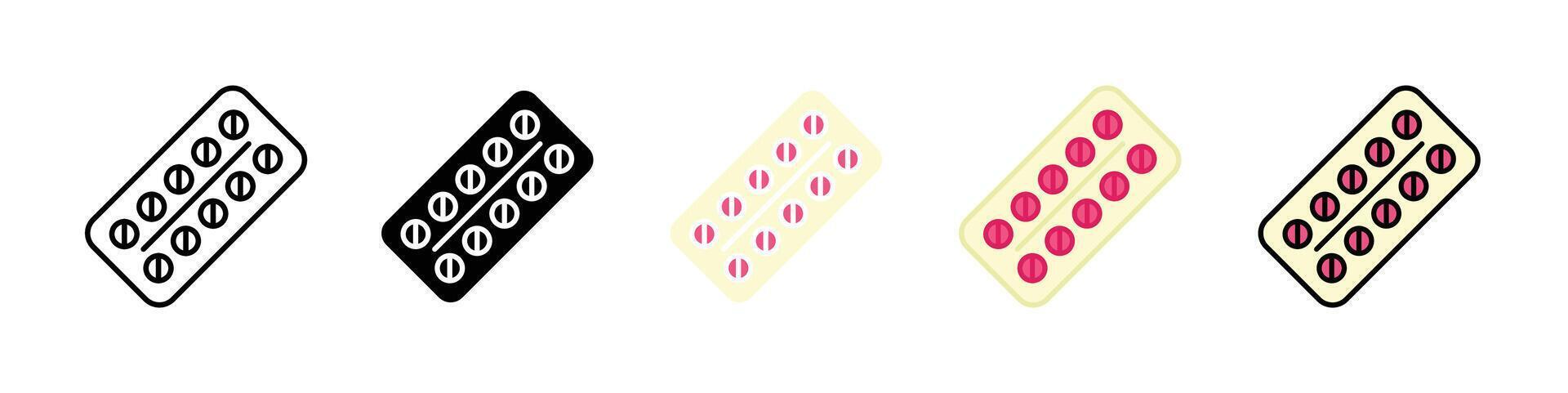Oral contraception icon vector