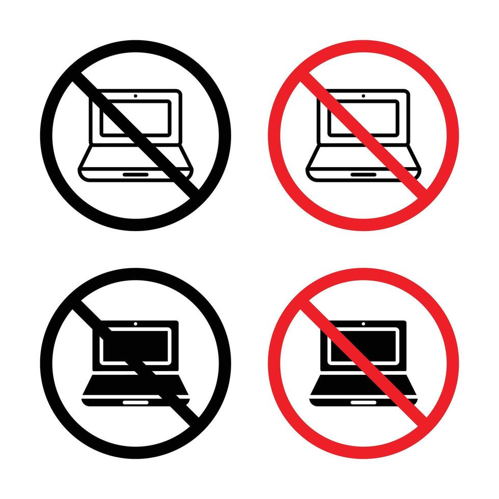No laptop sign vector