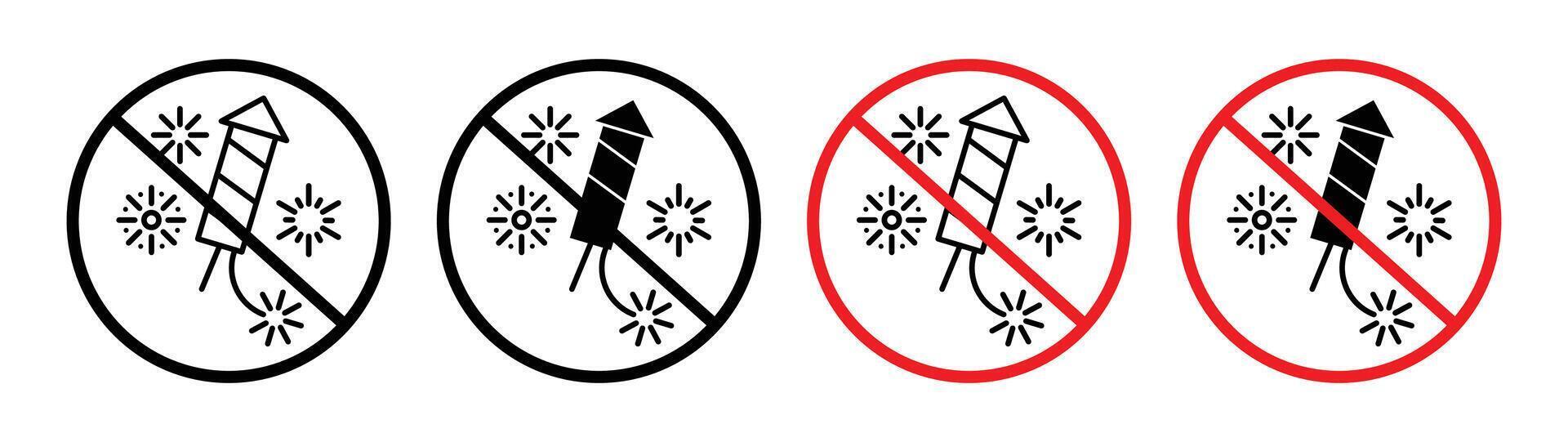 Ban on fireworks sign vector