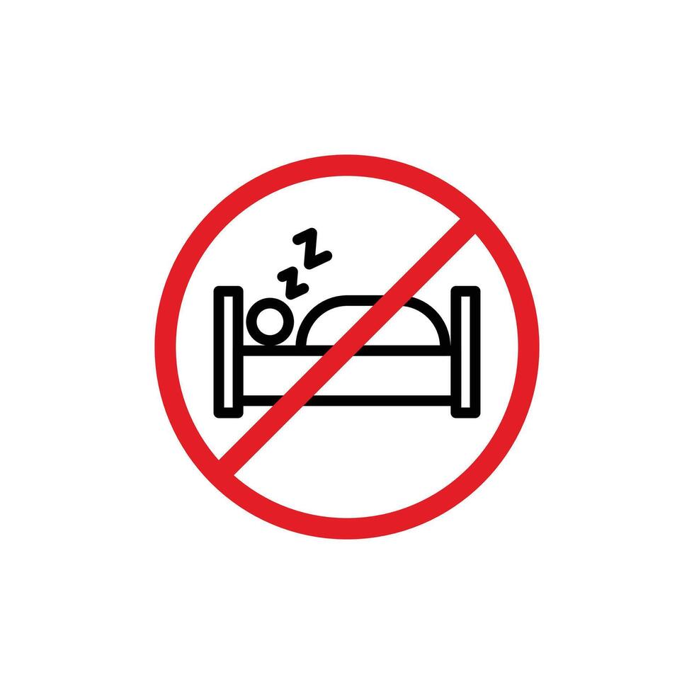 Sleepover ban sign vector