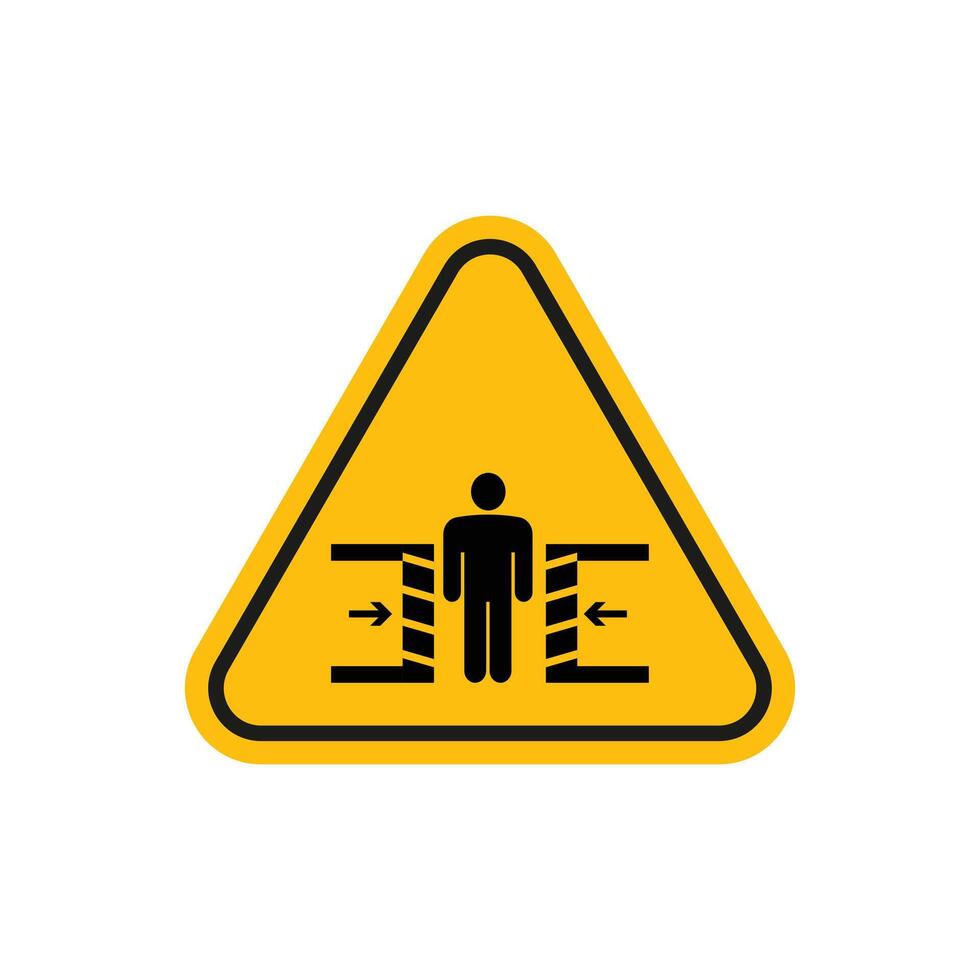 Risk of crushing warning sign vector