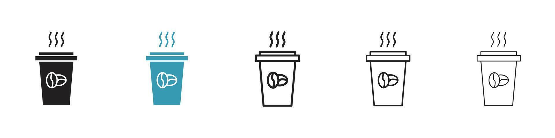 caliente café taza icono vector