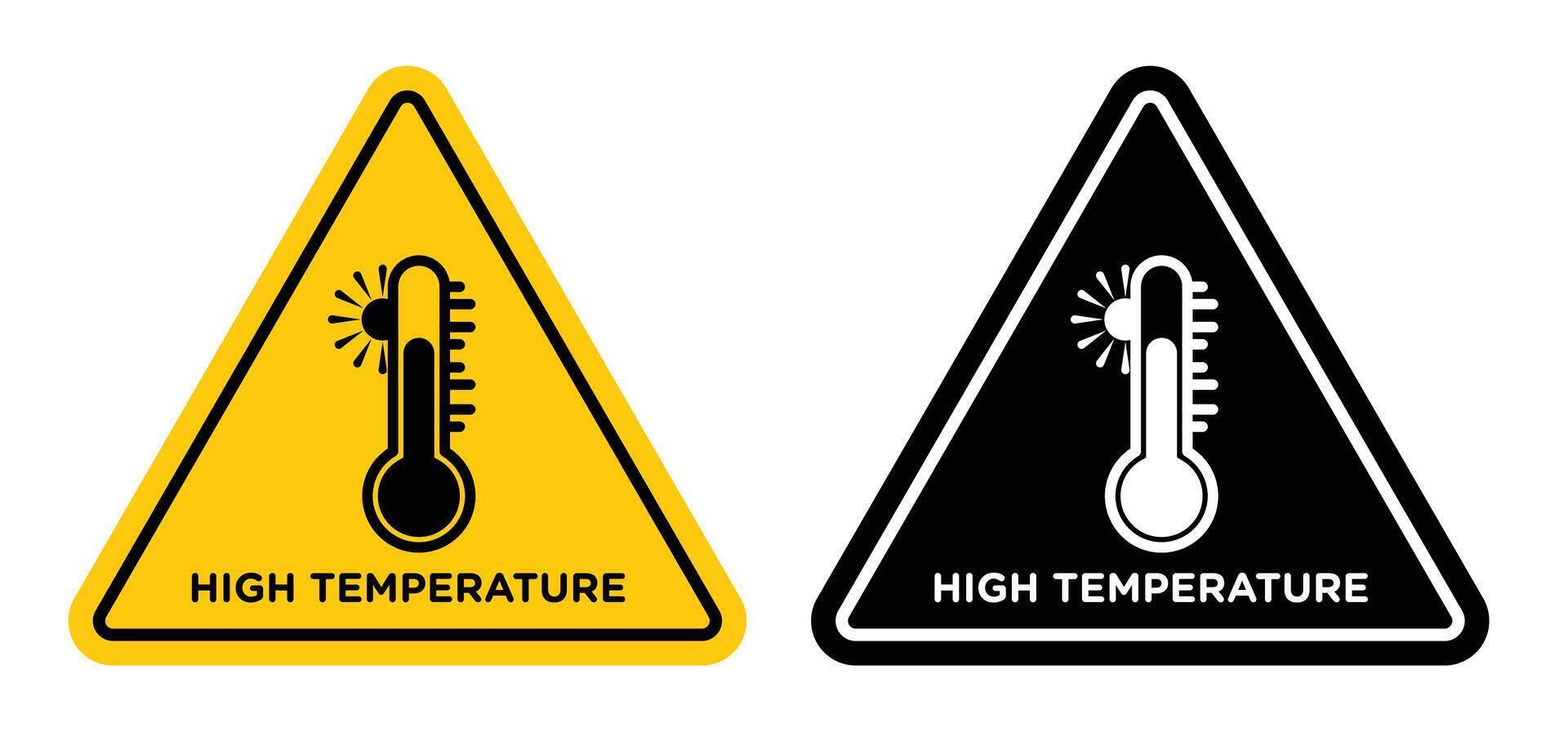 High temperature warning sign vector